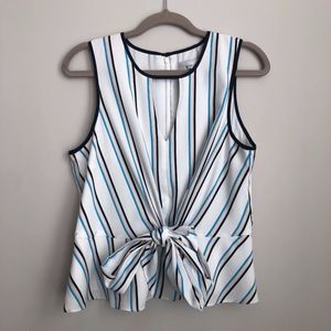 adelyn rae tie front peplum blouse